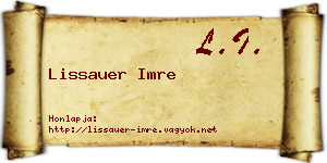 Lissauer Imre névjegykártya